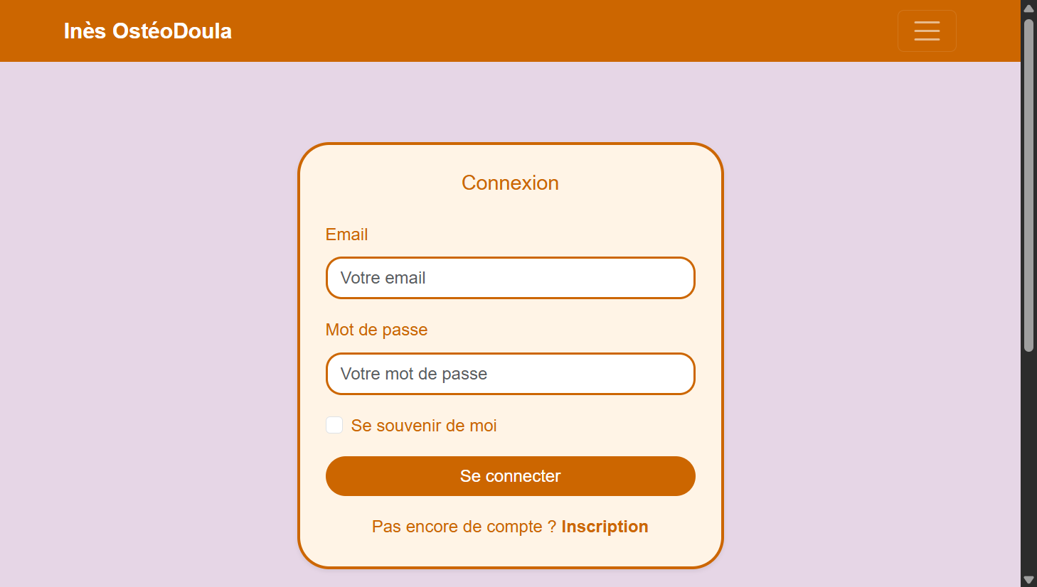 Page de connexion